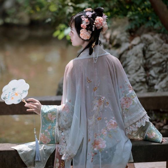 Koi Blessings Embroidered Gown | Traditional Hanfu - Picture 7 of 10